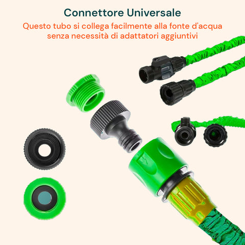 Mahuka Tubo Estensibile Da Giardino 15m Con Pistola Con 7 Regolazioni E Dispenser