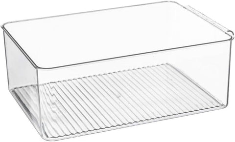 Contenitore trasparente vuoto per frigorifero 32cm - organizer per alimenti con base antiscivolo
