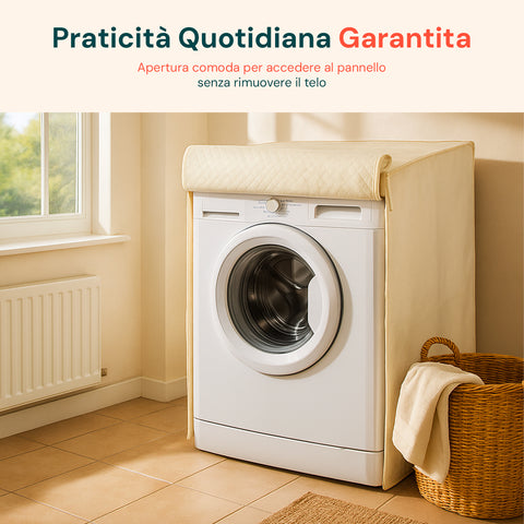 Praticità quotidiana garantita con apertura comoda per accedere al pannello di controllo senza rimuovere il telo