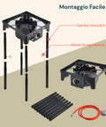 Fornellone da Cottura a Gas con Gambe Regolabili e Accensione Piezo 4,5 Kw