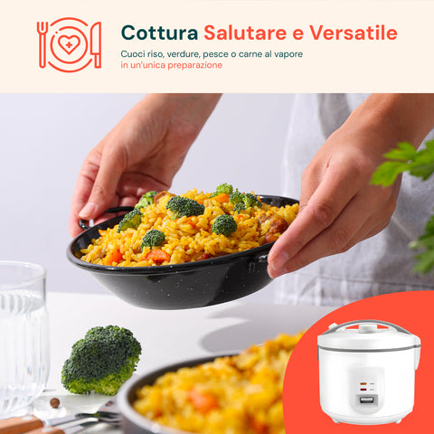 Cuociriso Elettrico Compatto con Cottura Automatica One Touch Sana e Veloce