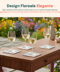 Sottobicchieri Floreali in Ceramica – Set 4 per Bevande Calde e Fredde