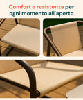 Set Nizza Salotto Con Tavolo In Vetro Divano E 2 Poltrone In Textilene Beige