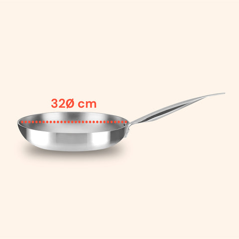 Saltapasta Chef 32 cm – Alluminio Satinato Naturale – Full Induction