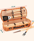 Cesto Set Bbq Portatile Con 5 Accessori In Valigetta Vimini