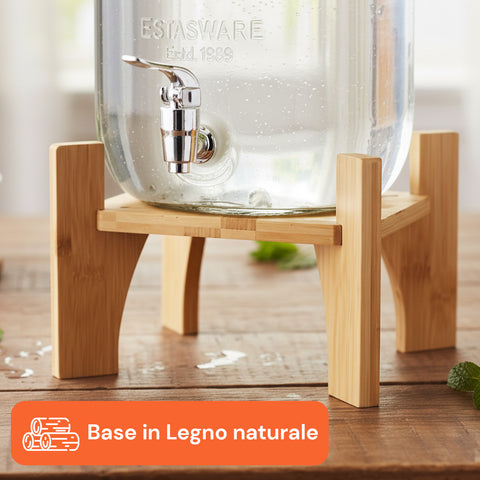 Dispenser Bevande in Vetro 8L con Rubinetto in Alluminio