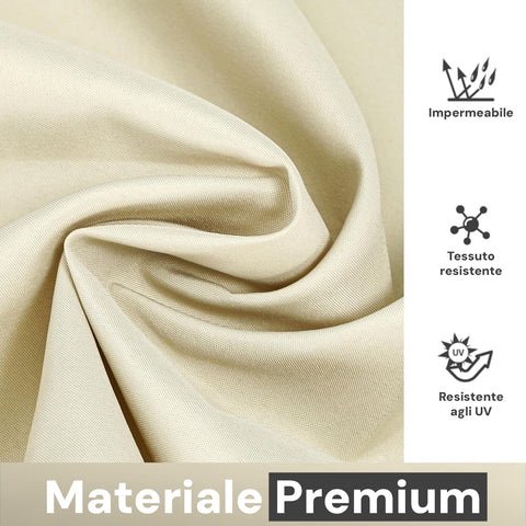 Dondolo da Giardino 3 Posti in Acciaio con Tettoia Regolabile e Cuscini Beige Ean-8023755056797