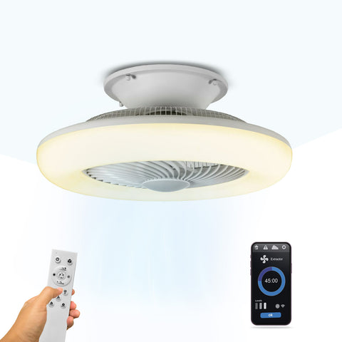 Ventilateur de plafond LED dimmable Smart Wi-Fi avec télécommande et application Tuya