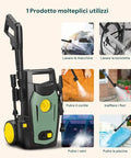 Idropulitrice Elettrica 1200W 100 Bar con Lancia Regolabile e Sistema Total Stop