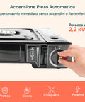Fornello Portatile A Gas 2,2kw Con Piezo E Valigetta Per Esterni