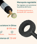 Fornello a Gas 4 Piedi con Bruciatore Grande e Regolatore Bassa Pressione
