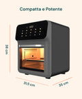 Air Fryer 12 Litri 1350W con Finestra, 2 Ripiani e Accessori - Facile da Pulire