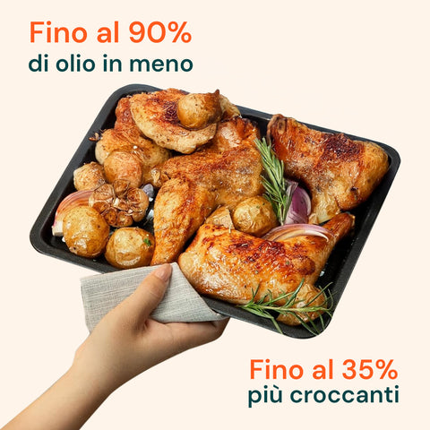 Air Fryer 12 Litri 1350W con Finestra, 2 Ripiani e Accessori - Facile da Pulire