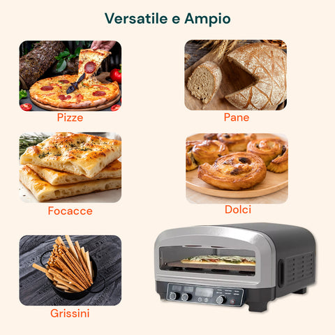 Forno Pizza Elettrico Professionale con Pala 2200W