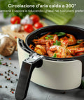 Friggitrice Ad Aria 5l 1500w Temperatura 80-200°C Con Timer E Display Led