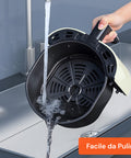 Friggitrice Ad Aria 5l 1500w Temperatura 80-200°C Con Timer E Display Led