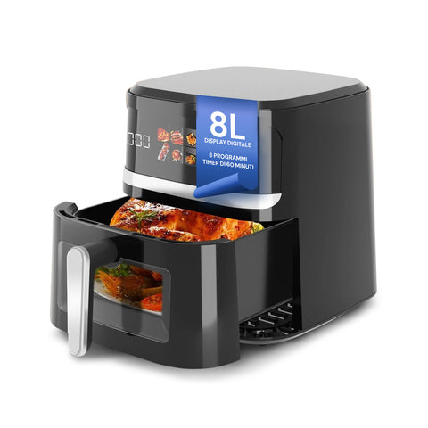 Avilia Friggitrice ad Aria 8L 1350W con Display Digitale, Timer, Cestello Removibile e 8 Programmi Ean-8056897155073