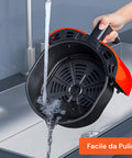 Friggitrice Ad Aria 5l 1500w Temperatura 80-200°C Con Timer E Display Led