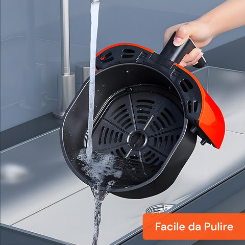 Friggitrice Ad Aria 5l 1500w Temperatura 80-200°C Con Timer E Display Led