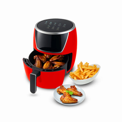 Friteuse à Air 5l 1500w Température 80-200°C Avec Minuteur Et Écran Led