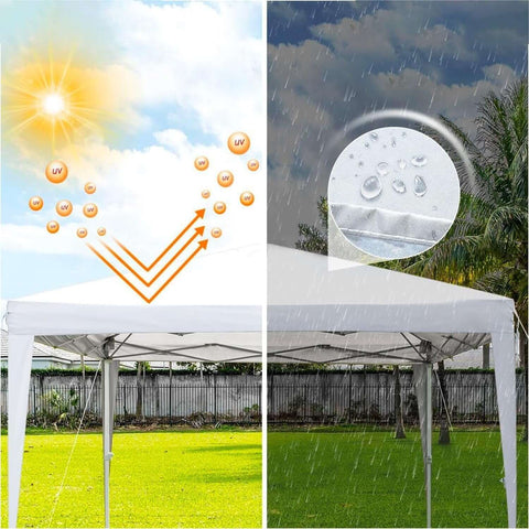 Gazebo 3x3m Struttura Tubolare in Acciaio Verniciato con Copertura Impermeabile Anti-UV Resistente Bianco Ean 8023755047634