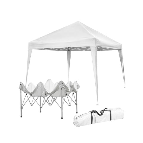 Gazebo pieghevole bianco con borsa per il trasporto, facile da montare e smontare