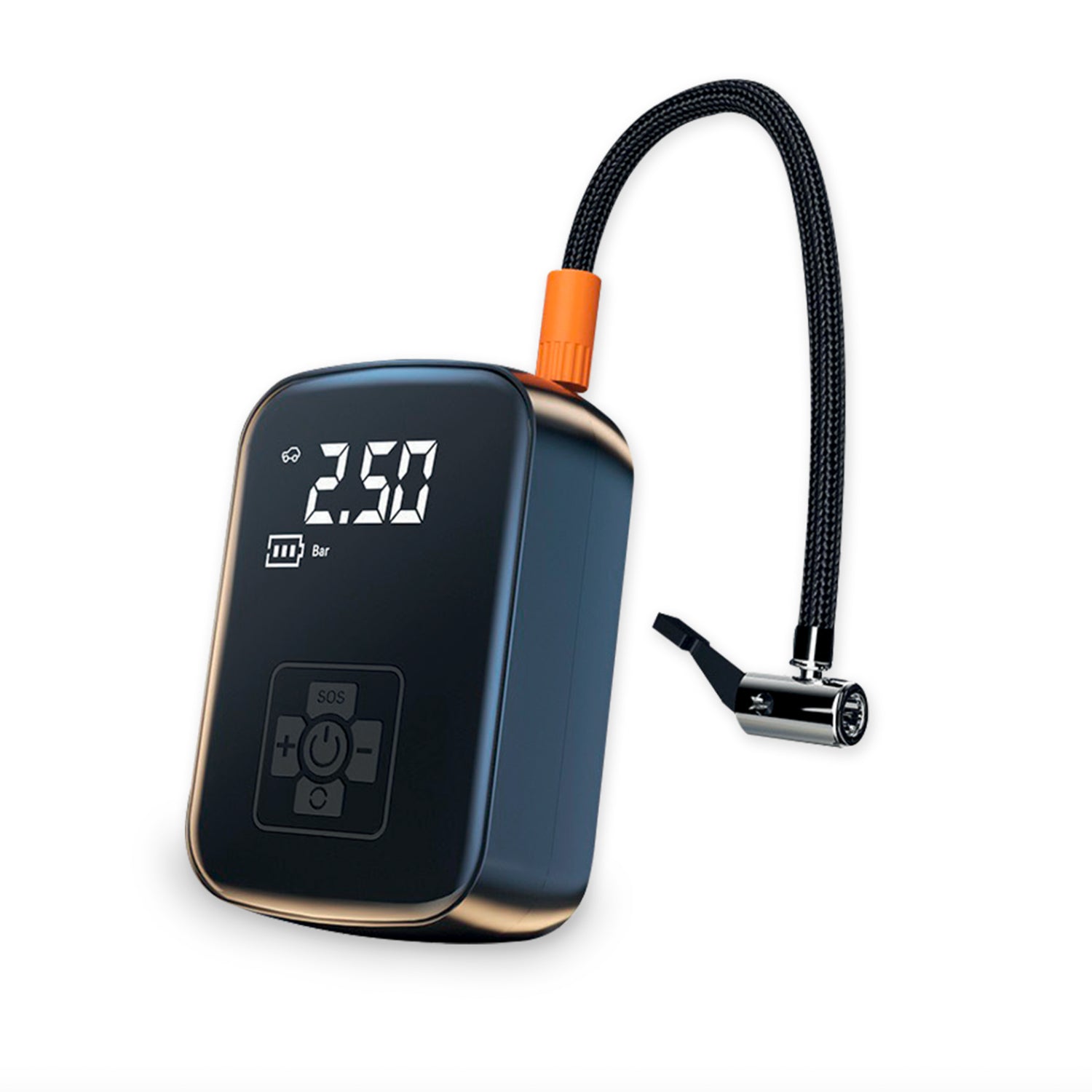 Gonfiatore elettrico portatile con display LCD digitale e torcia LED integrata per auto, moto e biciclette - compressore wireless multifunzione