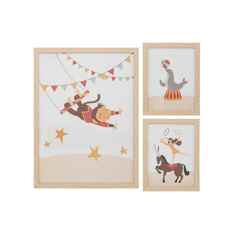 Lot de 3 cadres photo en bois Circus pour enfants