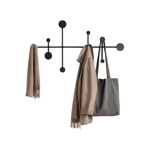Porte-manteau mural moderne avec 10 crochets en métal robuste - 59x33,5 cm Capacité 30 kg - Kit de montage inclus