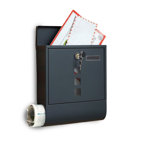 Boîte aux lettres en acier inoxydable avec serrure et porte-journaux
