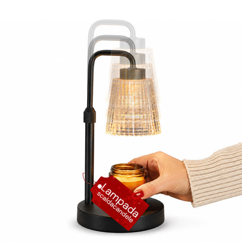 Lampe chauffe-bougie avec minuterie, à intensité variable et hauteur réglable