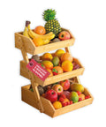 avilia home organizer multiuso in legno di bambu a 3 ripiani per cucina e bagno struttura traspirante 30x33x41 cm portata 8kg ean 8052879011283