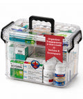 avilia home organizer per farmaci trasparente a 2 livelli con maniglia e chiusura a clip 8 scomparti superiori 235x17x135 cm ean 8052879011375