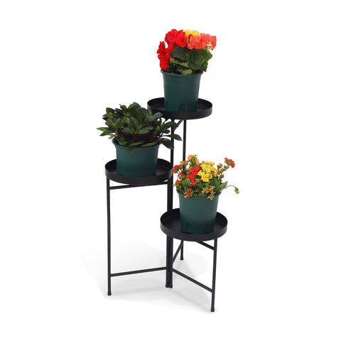 Porte-plantes en fer à 3 niveaux Ø20 cm Support pour plantes d'intérieur