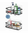 avilia home set 2 mensole adesive da parete in acciaio nero per bagno e cucina ean 8052879010668