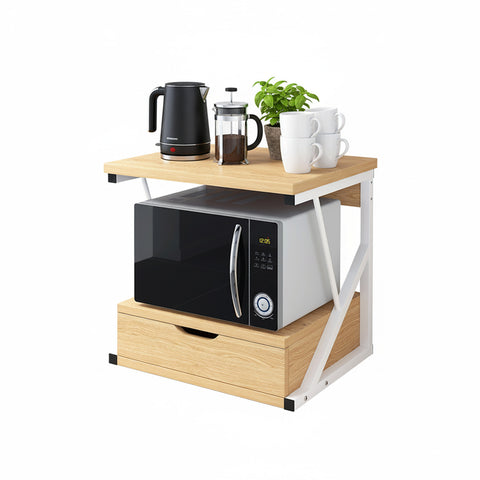 avilia home supporto microonde da cucina in legno con cassetto e ripiano superiore ean 8052879010781