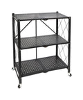 avilia scaffale multiuso pieghevole nero con 3 ripiani in metallo resistente ean 8015361267650