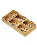 axentia organizer portaposate in bambu con 6 scomparti ed etichette per cassetti cucina 20x39 cm in legno naturale ean 8052879012051