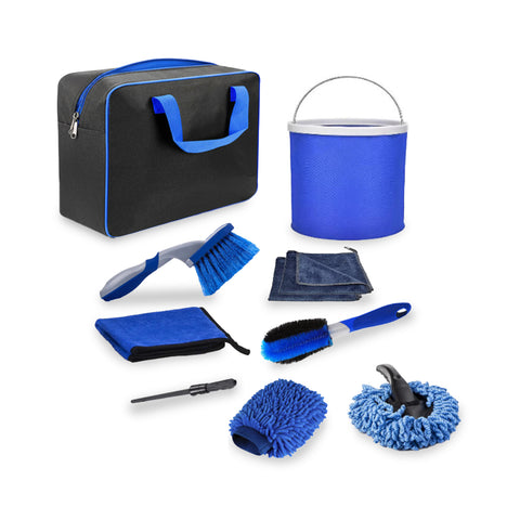 Kit Pulizia Auto Professionale con 16 Pezzi in Morbido Tessuto Chenille