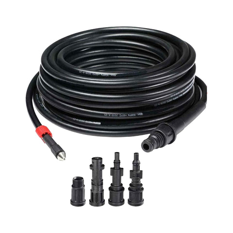 Kit Sonde de Nettoyage 15 m pour Nettoyeur Haute Pression avec 4 Adaptateurs Universels