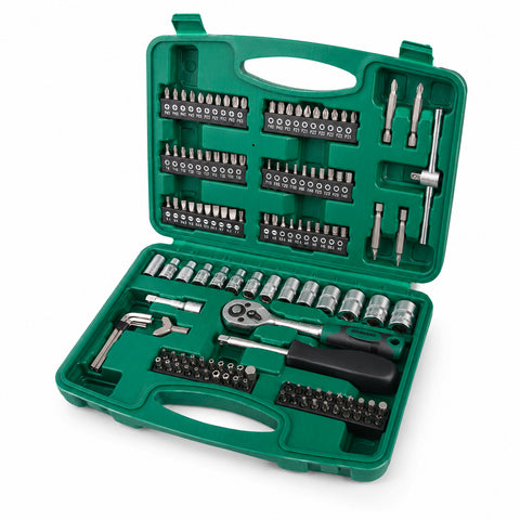 Ensemble d'outils 130 pièces en acier au chrome vanadium avec cliquet, clés, pinces et tournevis