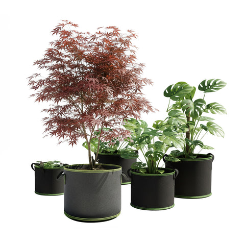 Pots de culture en tissu avec poignées, 10-75L, lot de 5