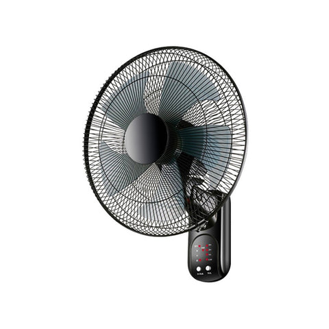 Ventilateur Mural 5 Pales 3 Vitesses Avec Télécommande 60w Noir