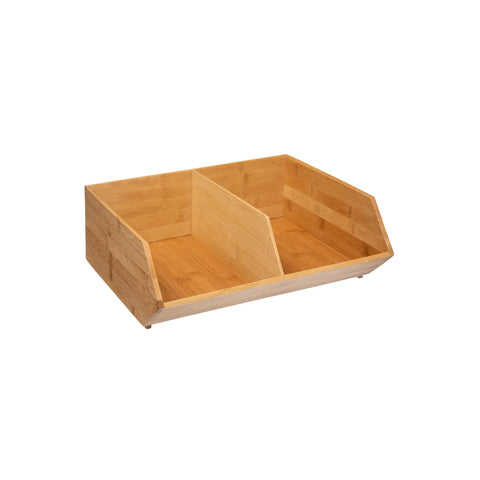 Organisateur de Rangement 2 Compartiments en Bambou 35x12,5cm