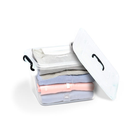 Boîte de rangement 65L avec couvercle, roulettes et fermeture hermétique