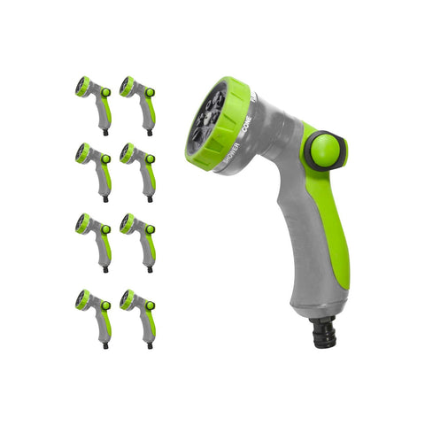 Kit d'arrosage Pistolet 8 Jets Réglables avec Raccord Rapide et Robinet et 2 Raccords
