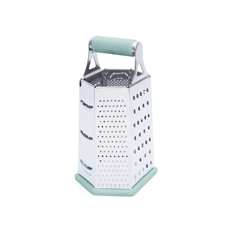 Râpe Manuelle En Acier Inoxydable À 6 Faces Avec Base En Caoutchouc 23cm