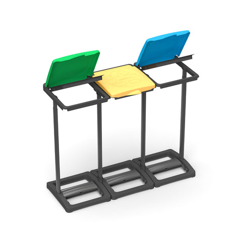 Collecteur de Sacs Trios pour Tri Sélectif 97x36x80cm