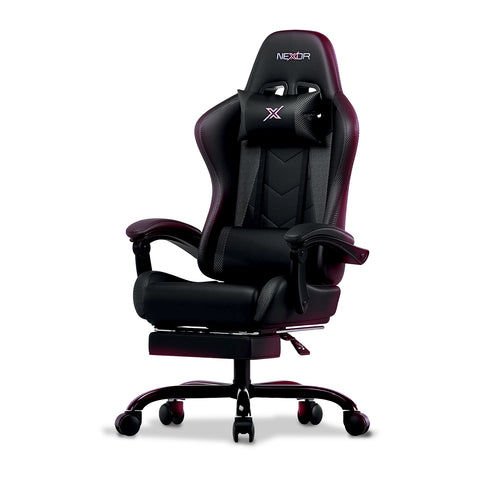 Sedia Gaming Reclinabile con Poggiapiedi Estraibile ,Cuscino Lombare e Poggiatesta