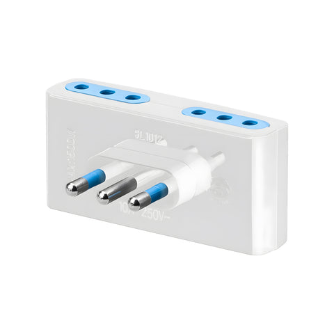 Adaptateur 4 prises bipasse 10/16A 2P+T Fiche S17 16A Blanc